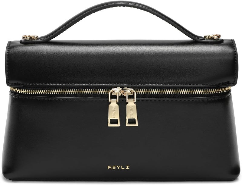 Keyli Women's Top Handle Bag Leather Small Handbags Trendy Designer Crossbody Shoulder Bag for Women Cute Quiet Purses - Image 1
